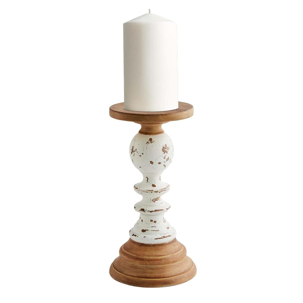 Two-Tone Wooden Rustic Candlestick - The Season Boutique