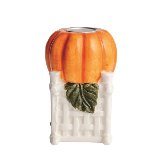Small Pumpkin Topiary Taper Holder