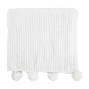 IVORY CHENILLE POM POM BLANKET - The Season Boutique