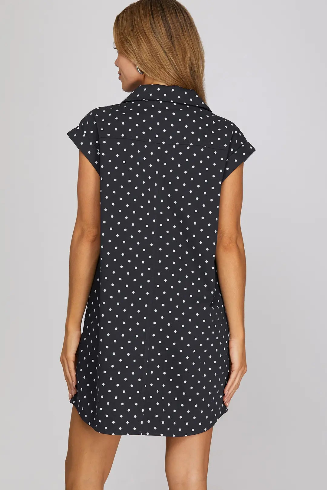 SLEEVELESS POLKA DOT TWILL SHIRT - The Season Boutique