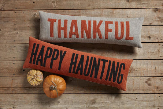 Happy Haunting/Thankful Reversible Pillow - The Season Boutique