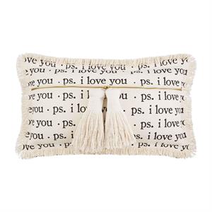 PS LOVE DHURRIE TASSEL PILLOW