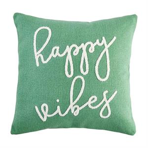 Green Boucle Sentiment Pillow