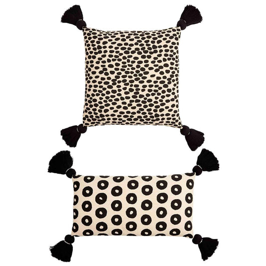 Black Dot Tassel Pillow - The Season Boutique