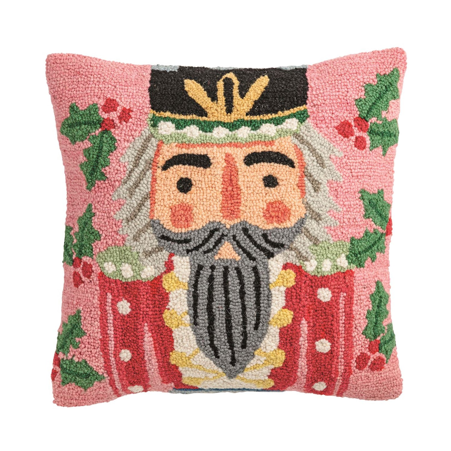 Nutcracker Hooked Wool Pillow