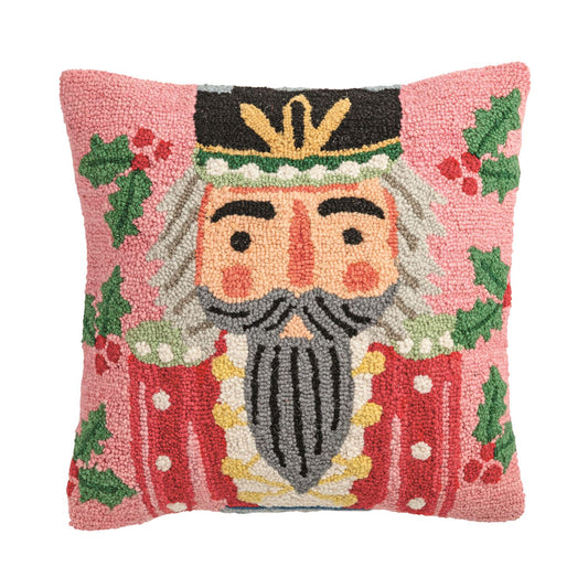 Nutcracker Hooked Wool Pillow