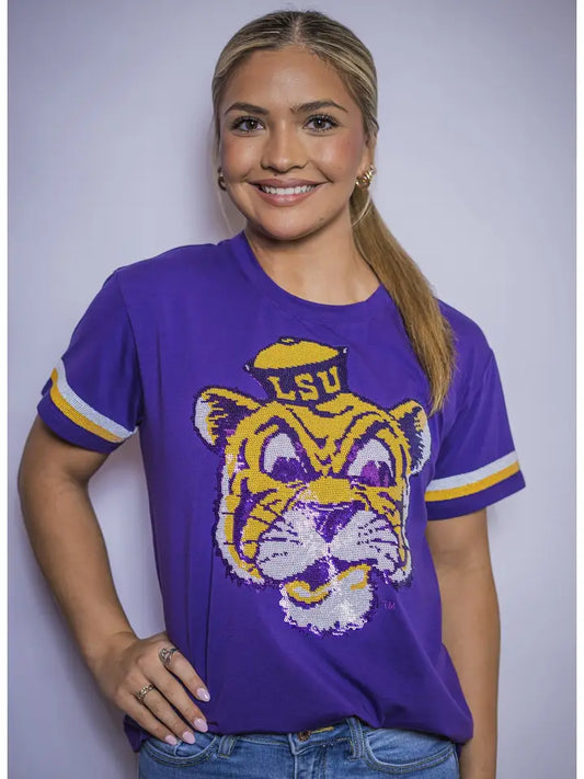 LSU Vintage Tiger Sequin Sleeve