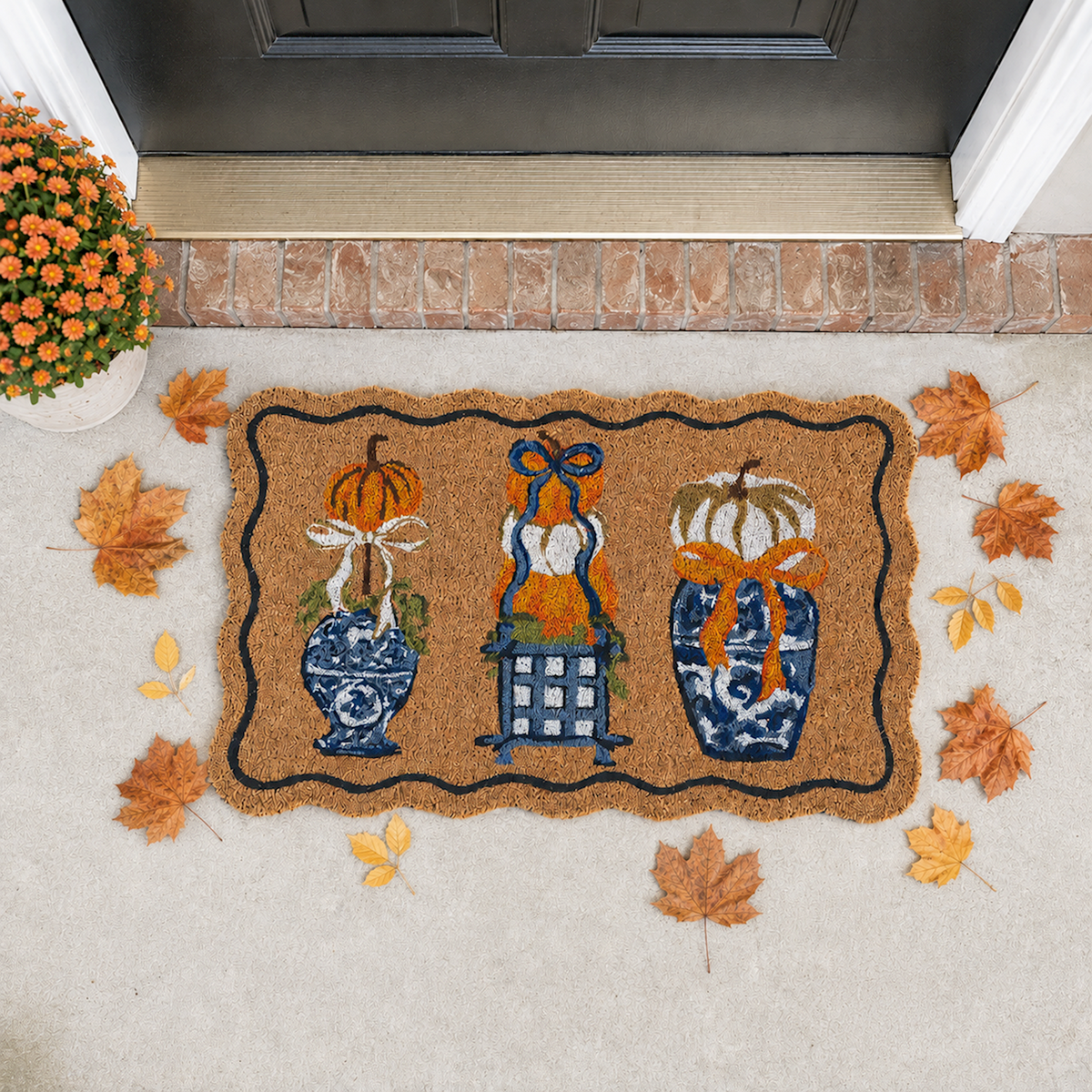 Pumpkin Topiary Doormat