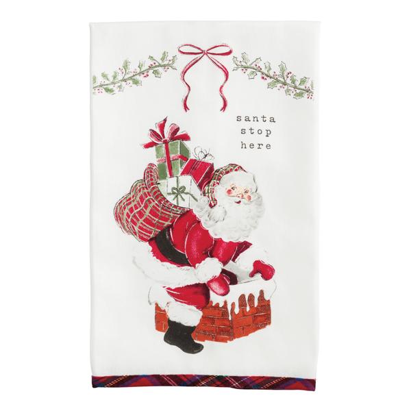 Santa Stop Here Printed Towel