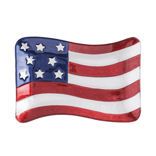 American Flag Glass Plate - The Season Boutique