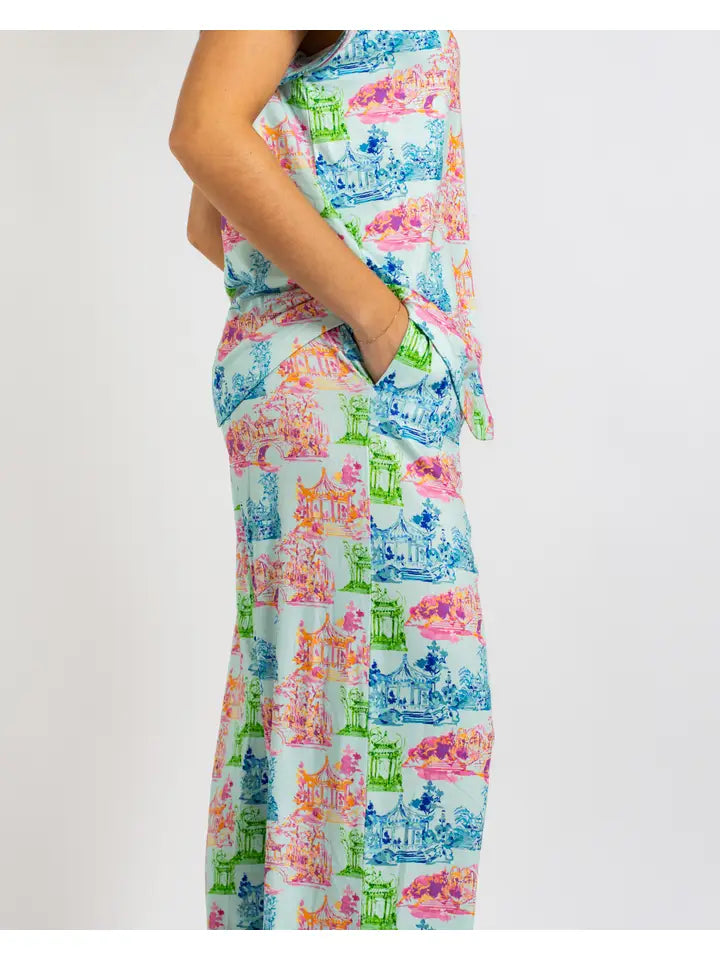 Maya Sleep Pants Aqua/Multi -Asst. - The Season Boutique