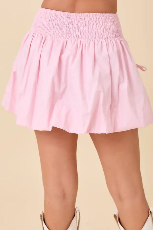 Bubble Skort with Ribbon Bow Tie