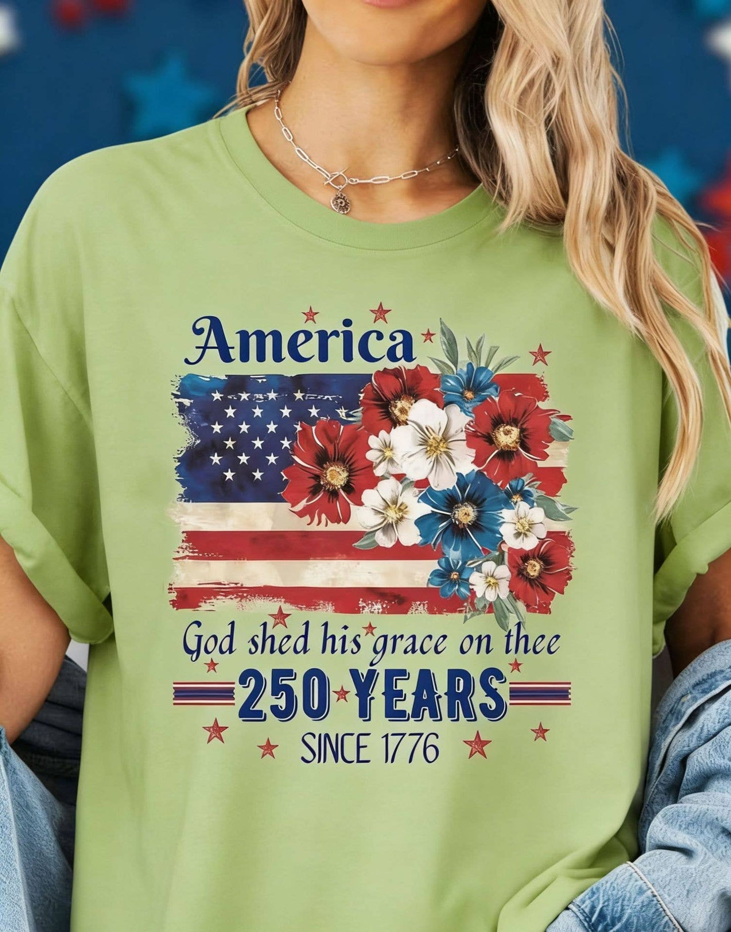 250th Floral Flag Cotton Tee