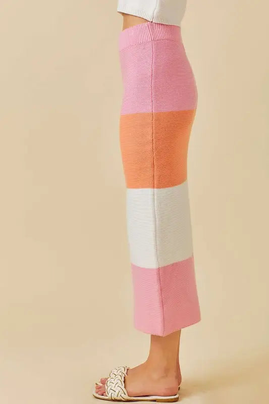 Color Block Sweat Skirt