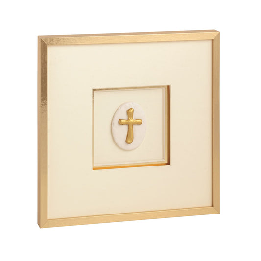 Intaglio Cross Framed Wall Art