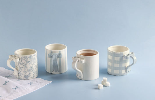 Stripe Bow Handle Mug