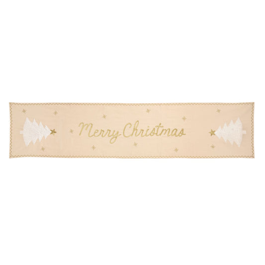 Merry Christmas Snowflake Tree Runner