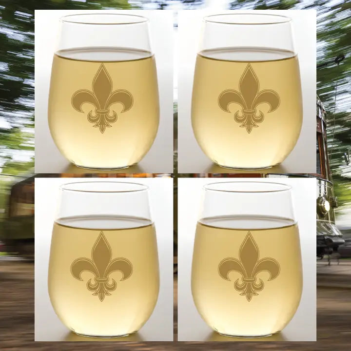 Fleur De Lis Wine Glasses