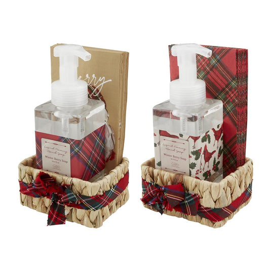 Tartan Soap & Guest Towel Basket Sets - The Season Boutique