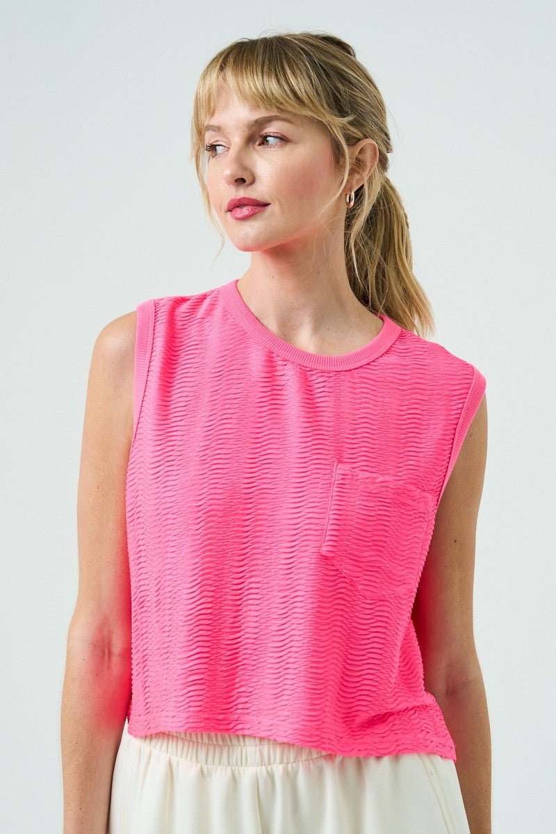 Textured Sleeveless Knit Top