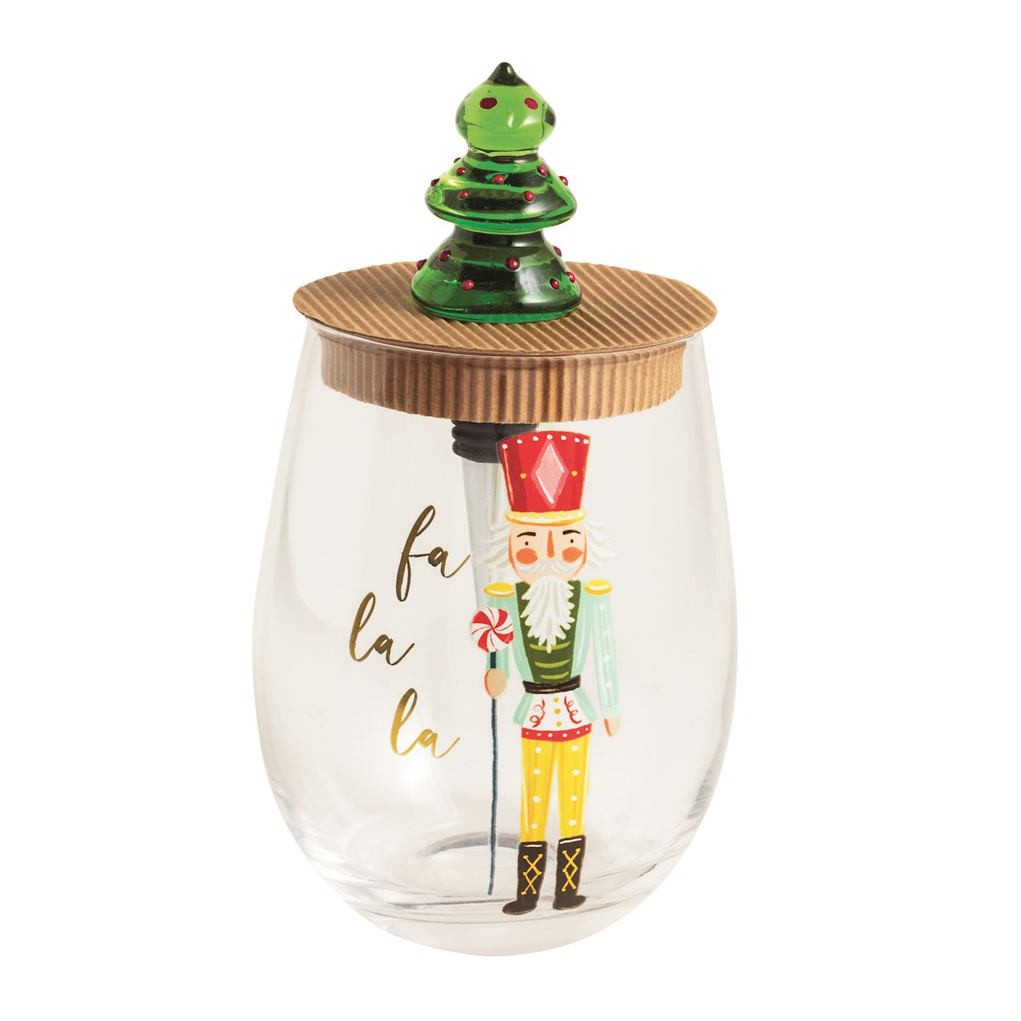 Nutcracker Wine Glass & Stopper Set