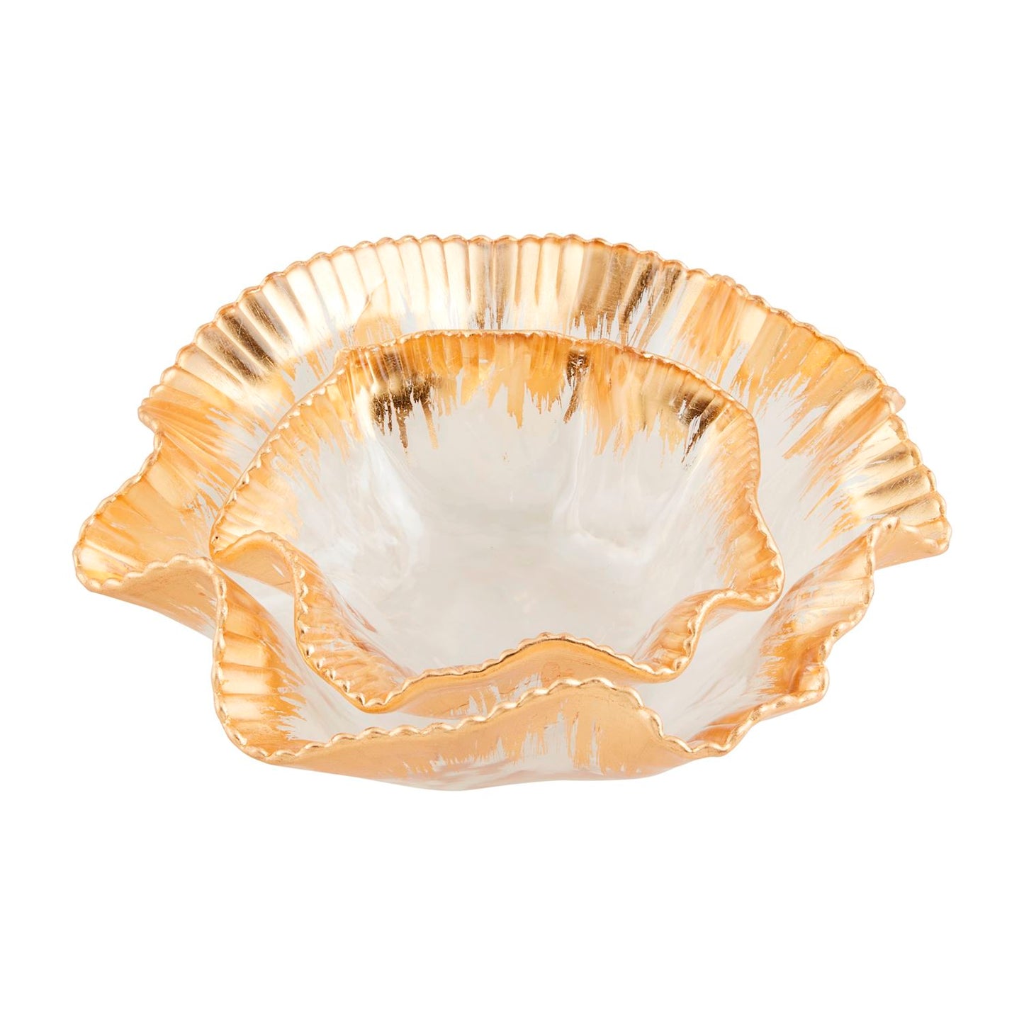 gold ruffle bowl set
