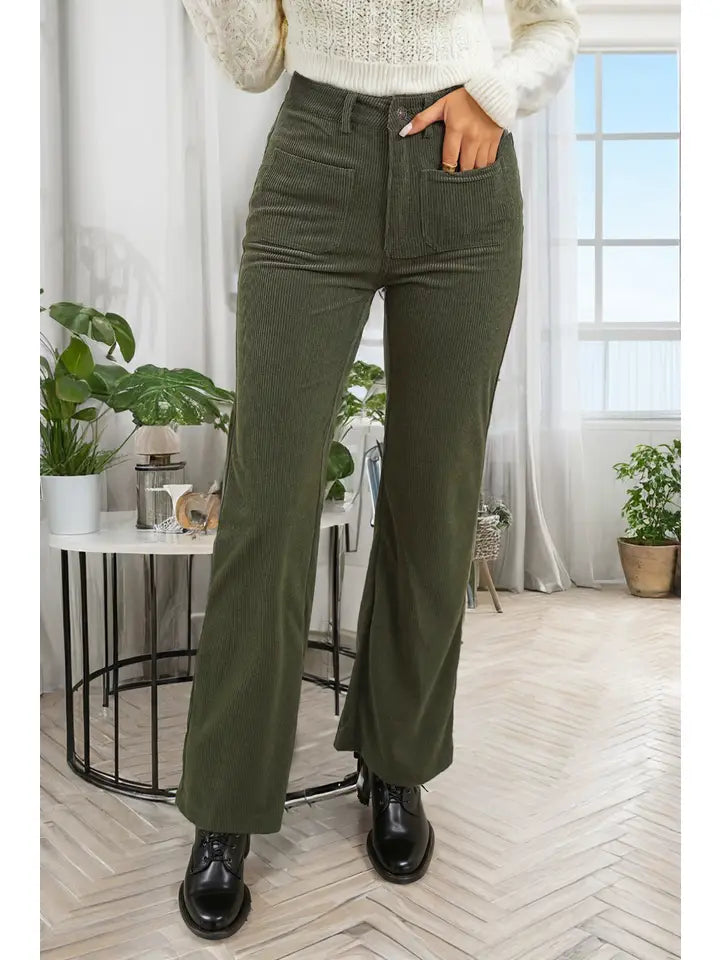 High Waist Corduroy Pants