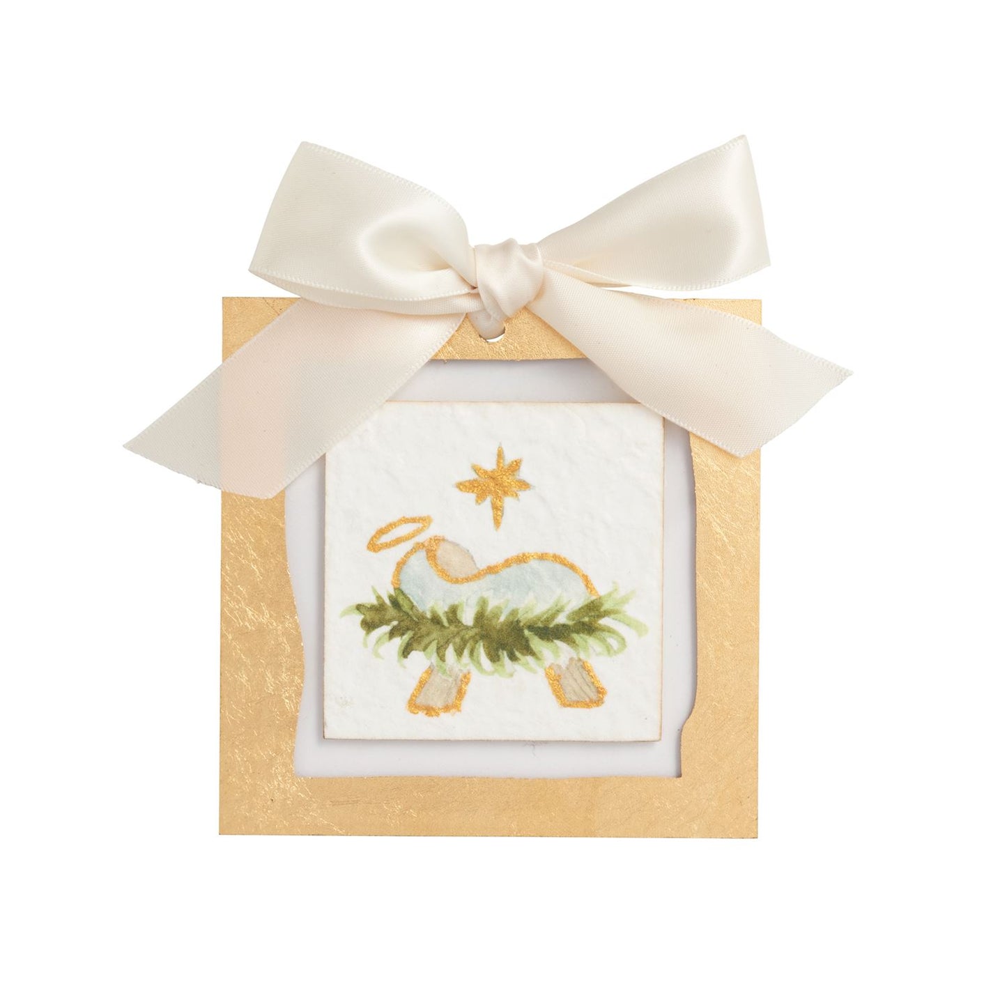 Gold Painted Acrylic Ornament