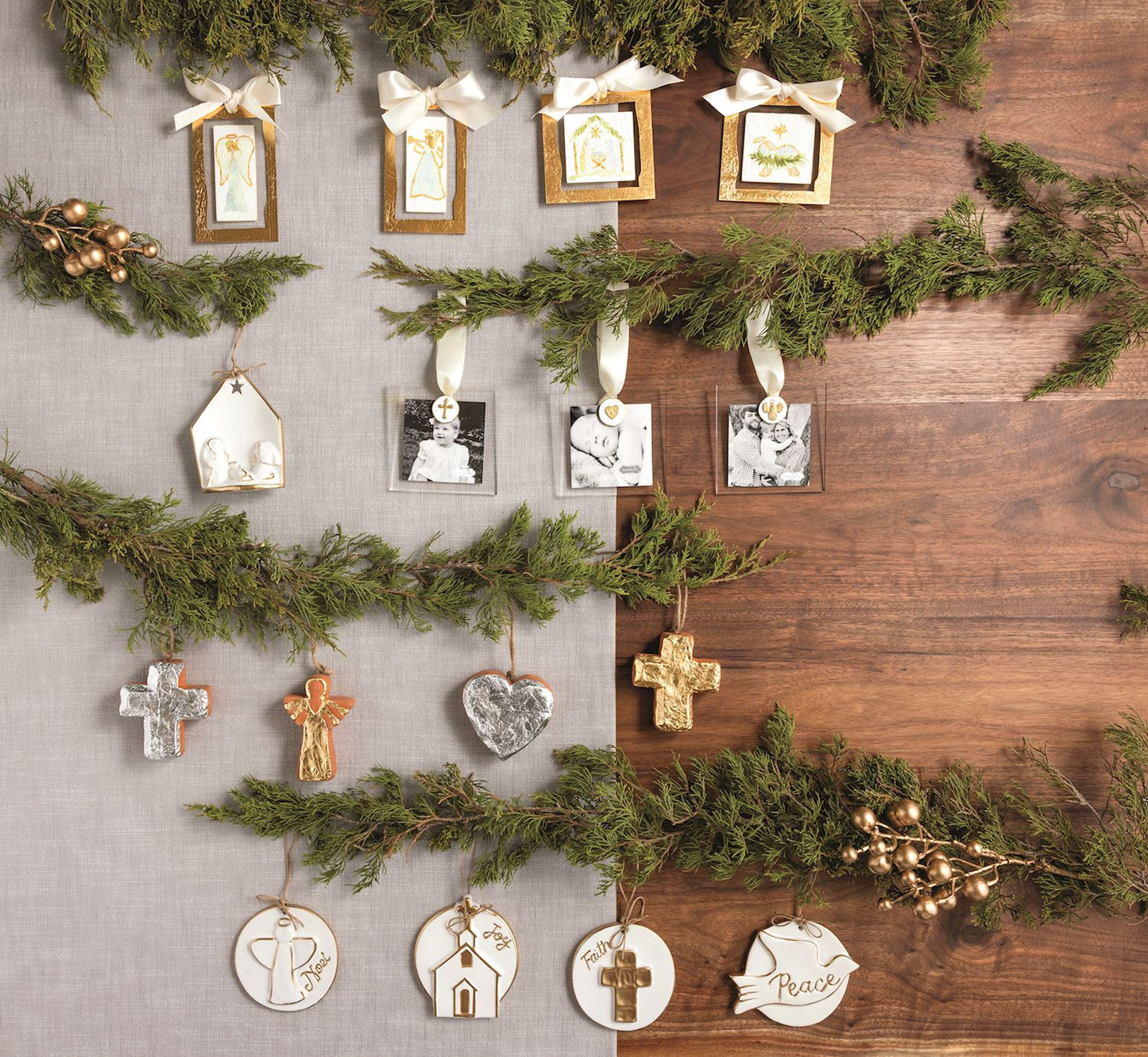 Gold Painted Acrylic Ornament
