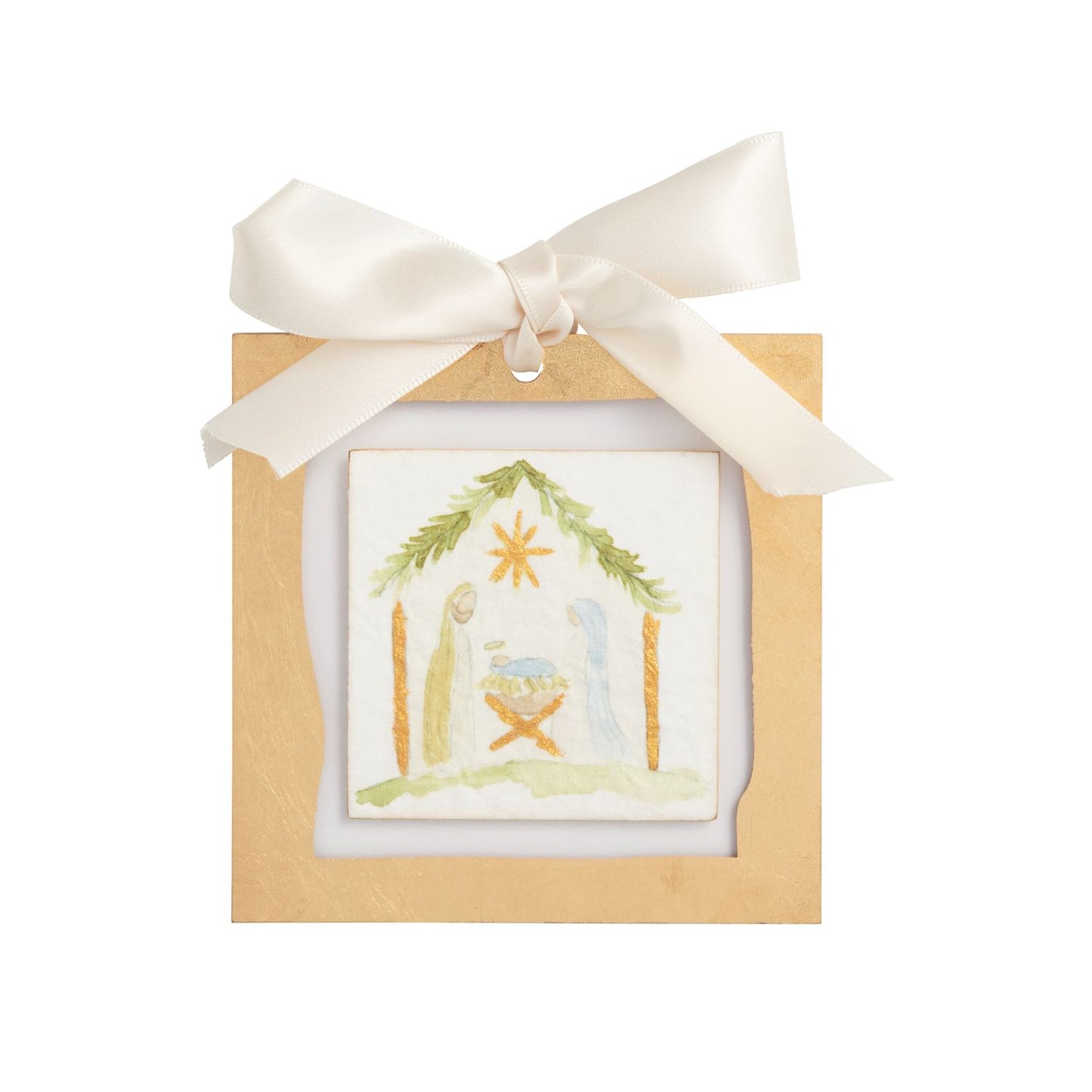 Gold Painted Acrylic Ornament