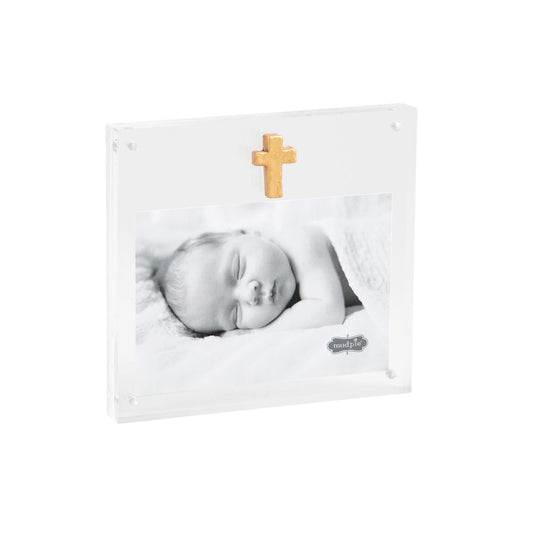Acrylic Frame With Gold Cross 4X6