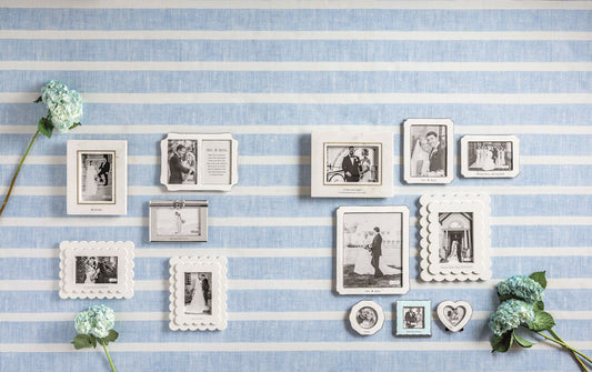 Mr. & Mrs. Gold Inlay Marble Frame