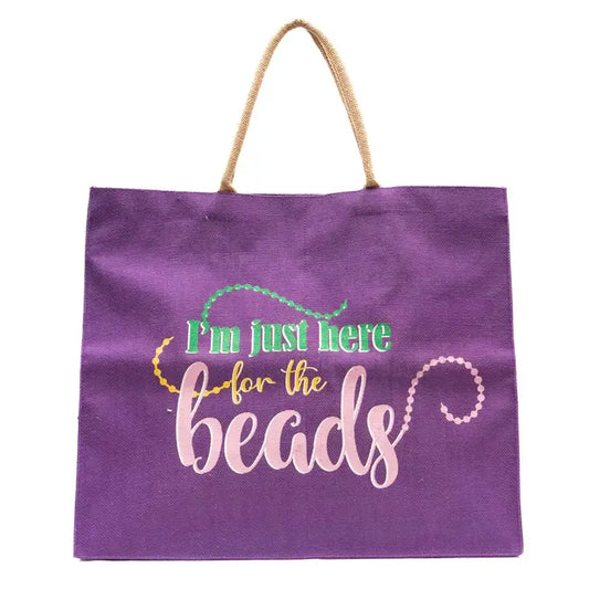 Here For the Beads Carryall Tote Purple