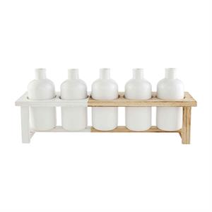 White Two-Tone Vase Stand Set - The Season Boutique