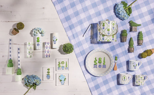 Gingham Topiary Stem Vase