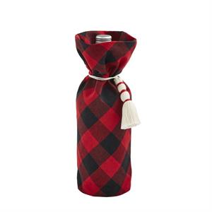 RED CHECK Christmas Wine Bag Blank Check