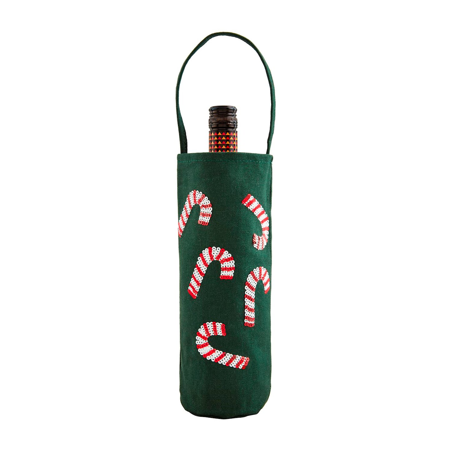 Green Tinsel Wine Bag