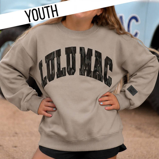 YOUTH Greige Mossy Oak Crew - The Season Boutique