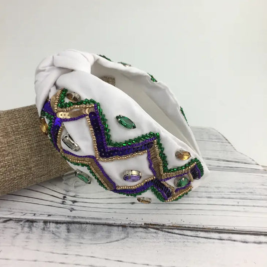 Mardi Gras Sequin Zig Zag Headband