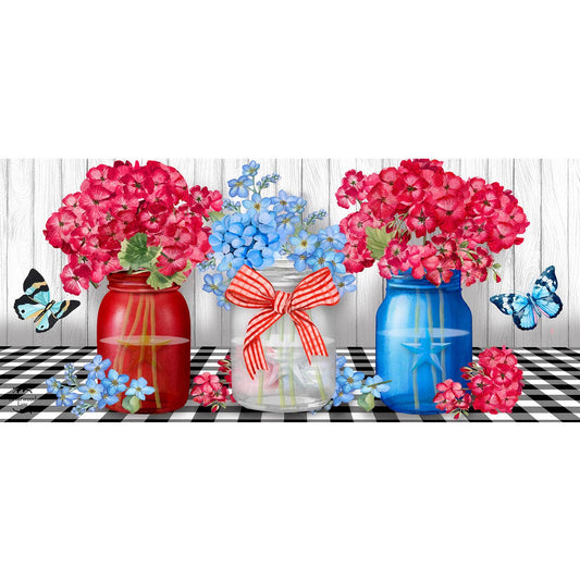 Red White and Blue Jars Mini Mat - The Season Boutique