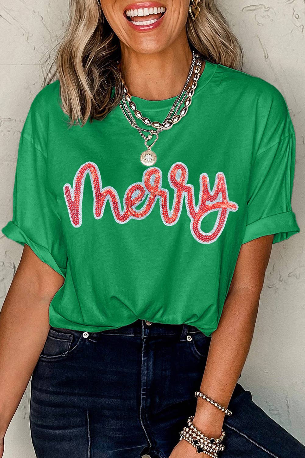 Merry Sequin Tee