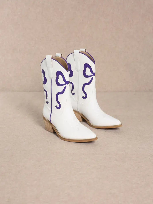 Miriam Ribbon Cut Out Design Coquette Booties