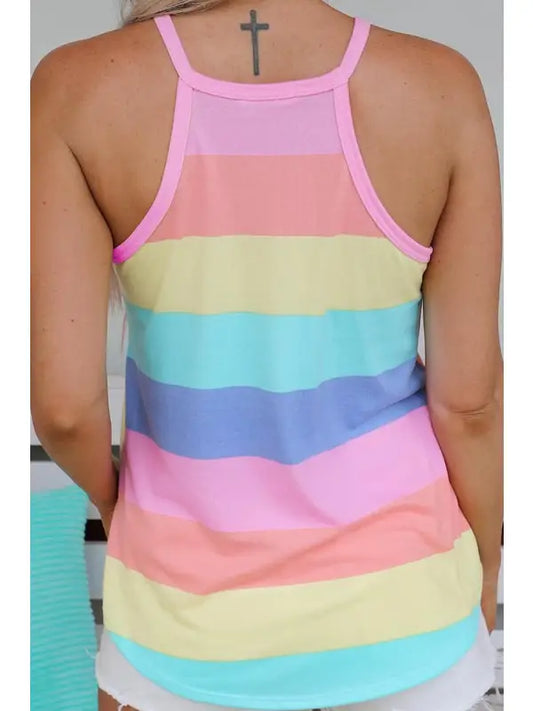 Colorblock Multicolor Knit Tank