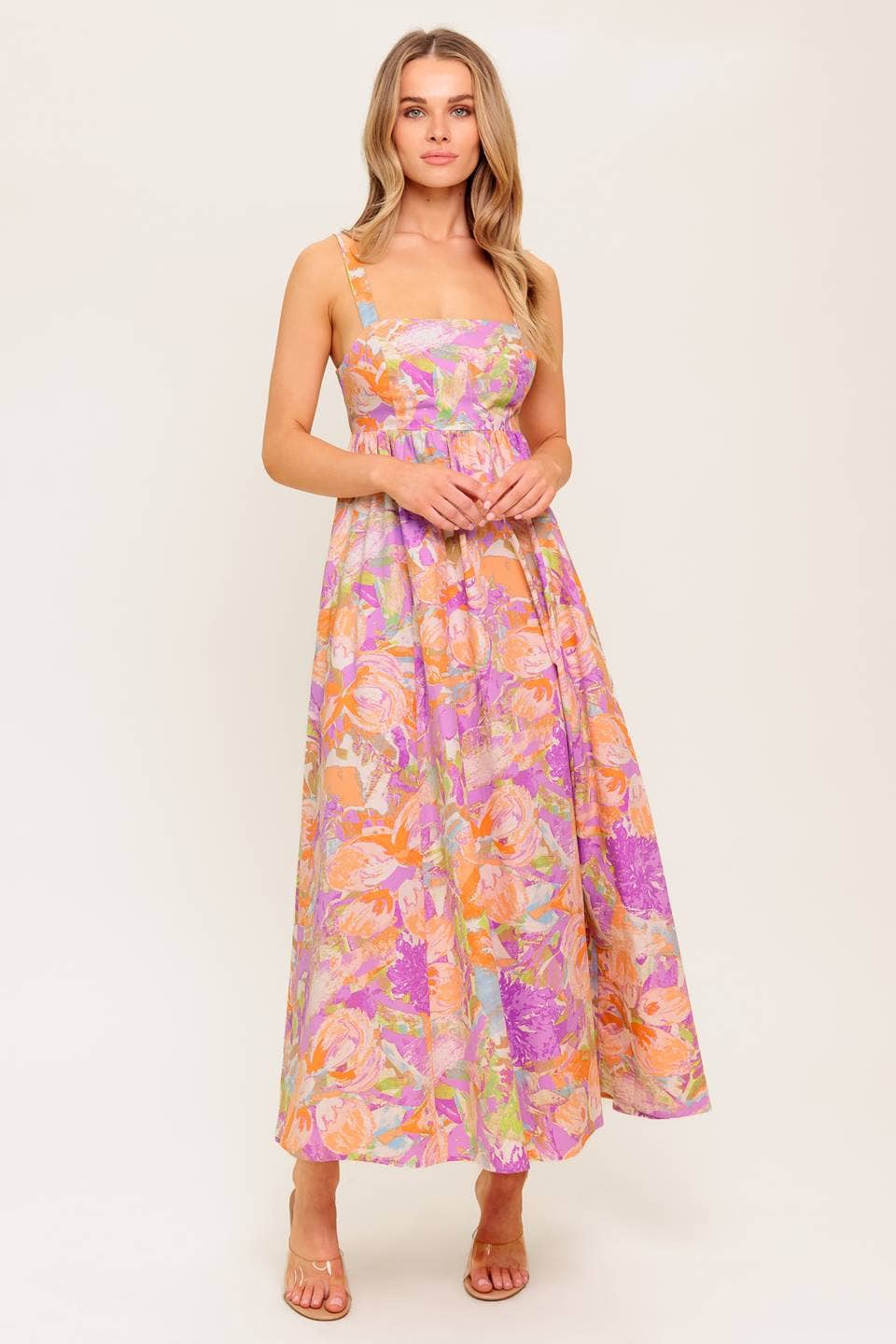 Printed Woven Midi Dress - The Season Boutique