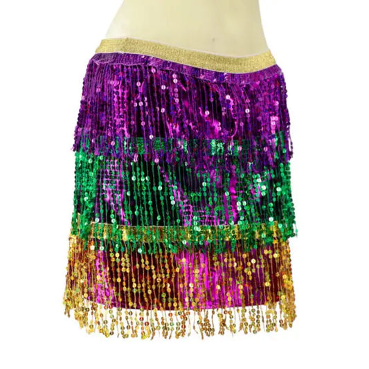 Mardi Gras Sequin Tri Color Skirt