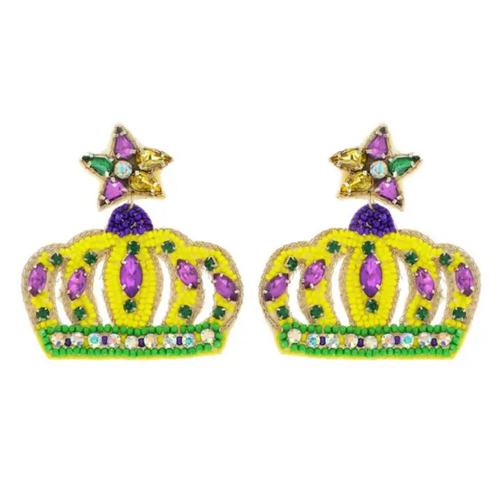 Queens Crown Beaded Earrings