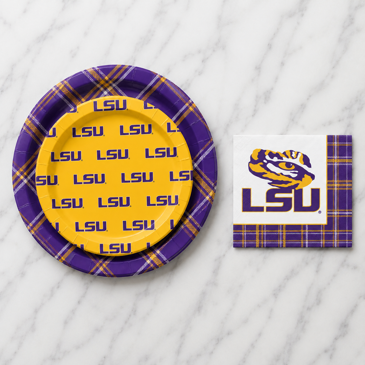 LSU - 9 Inch Dinner Paper Plates