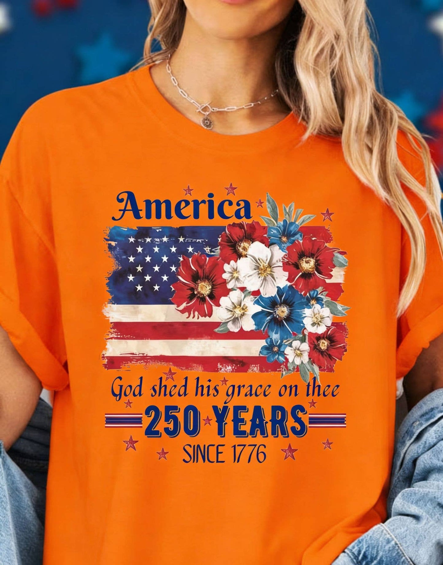 250th Floral Flag Cotton Tee