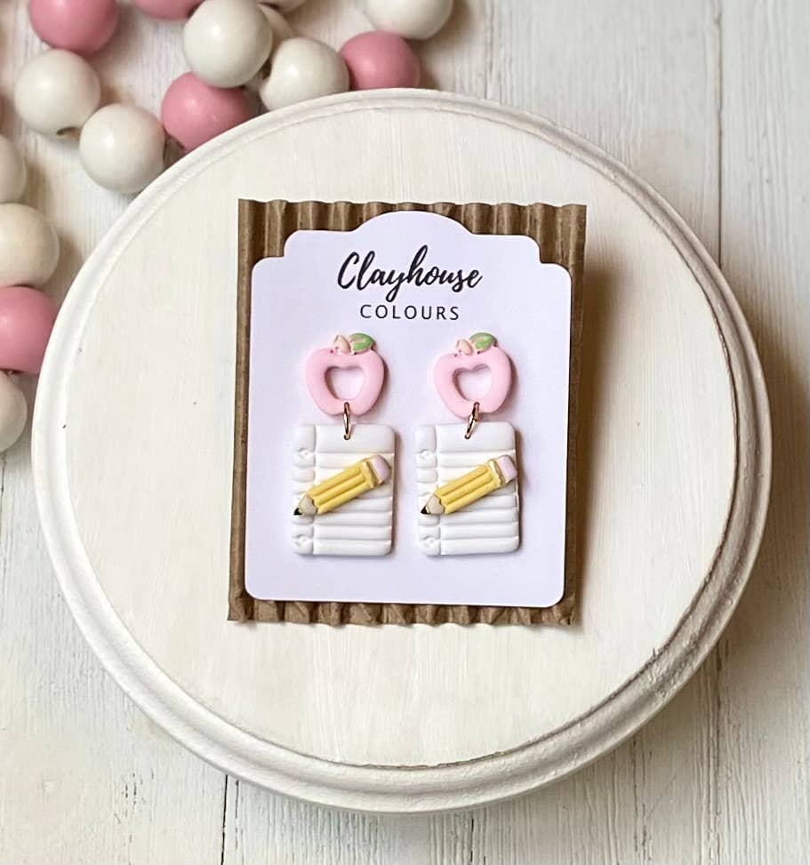 Teacher Earrings : Multi Bow with Apple Center