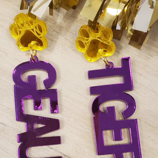 Geaux Tigers Team Earrings - The Season Boutique